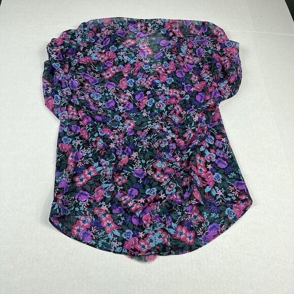 Misa Los Angeles Garance Blouse Floral Puff Long Sleeve Flowy Ruffled Top XS - Picture 9 of 10